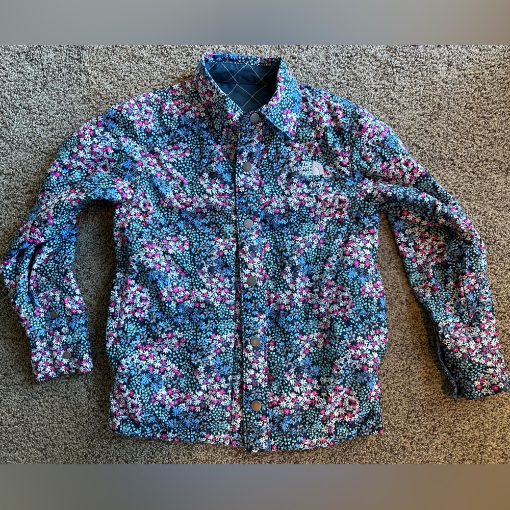 THE NORTH FACE Floral / Checked Reversible Lightweight Shacket shirt jac…